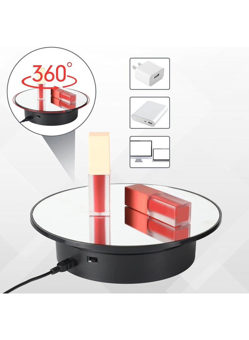 BUYCO 360 Degree Electric Rotating Mirror Turntable Display Stand for Product Photography, Jewelry, Watches & Small Items - Image 3